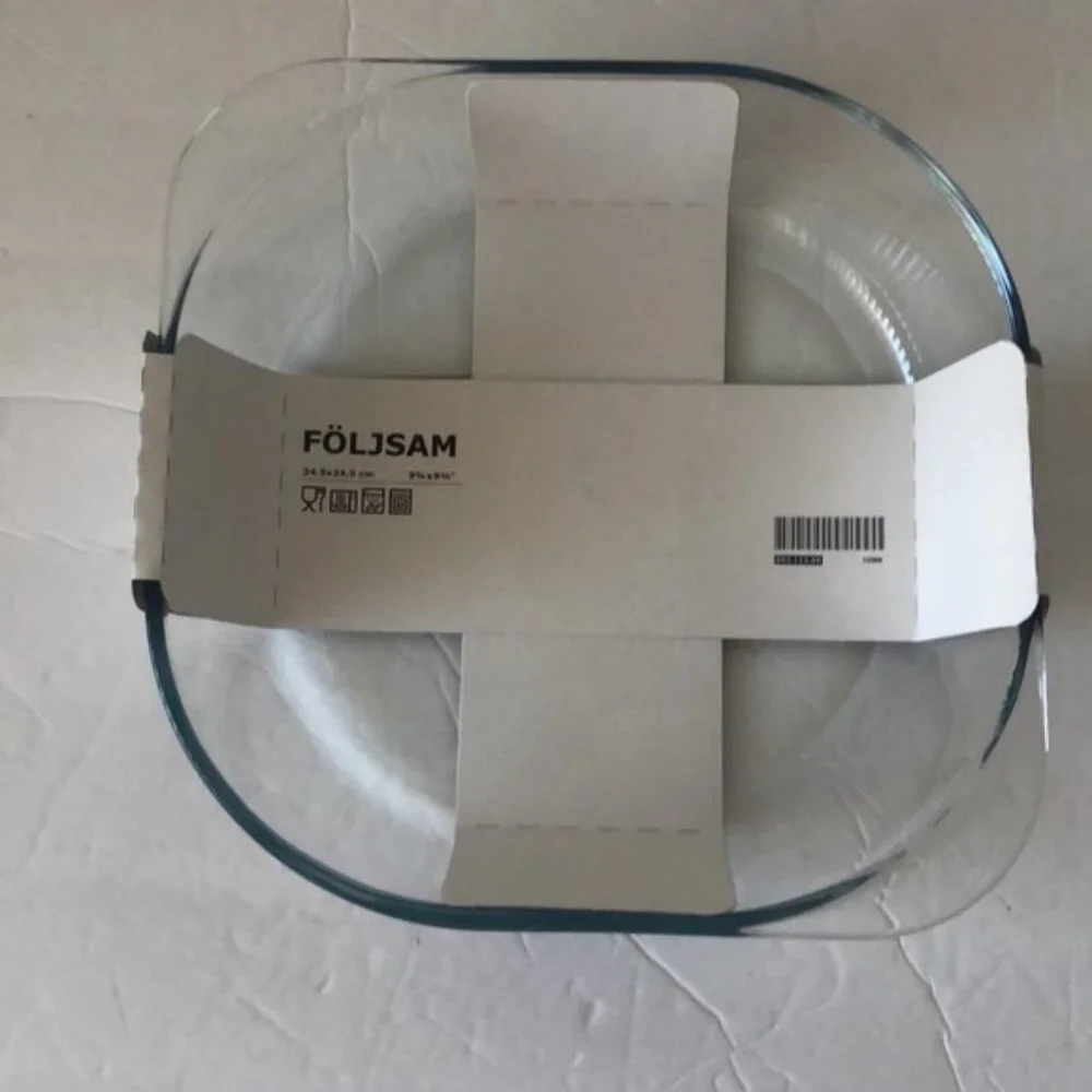 FÖLJSAM Oven dish, clear glass 9 ¾x9 ¾ 